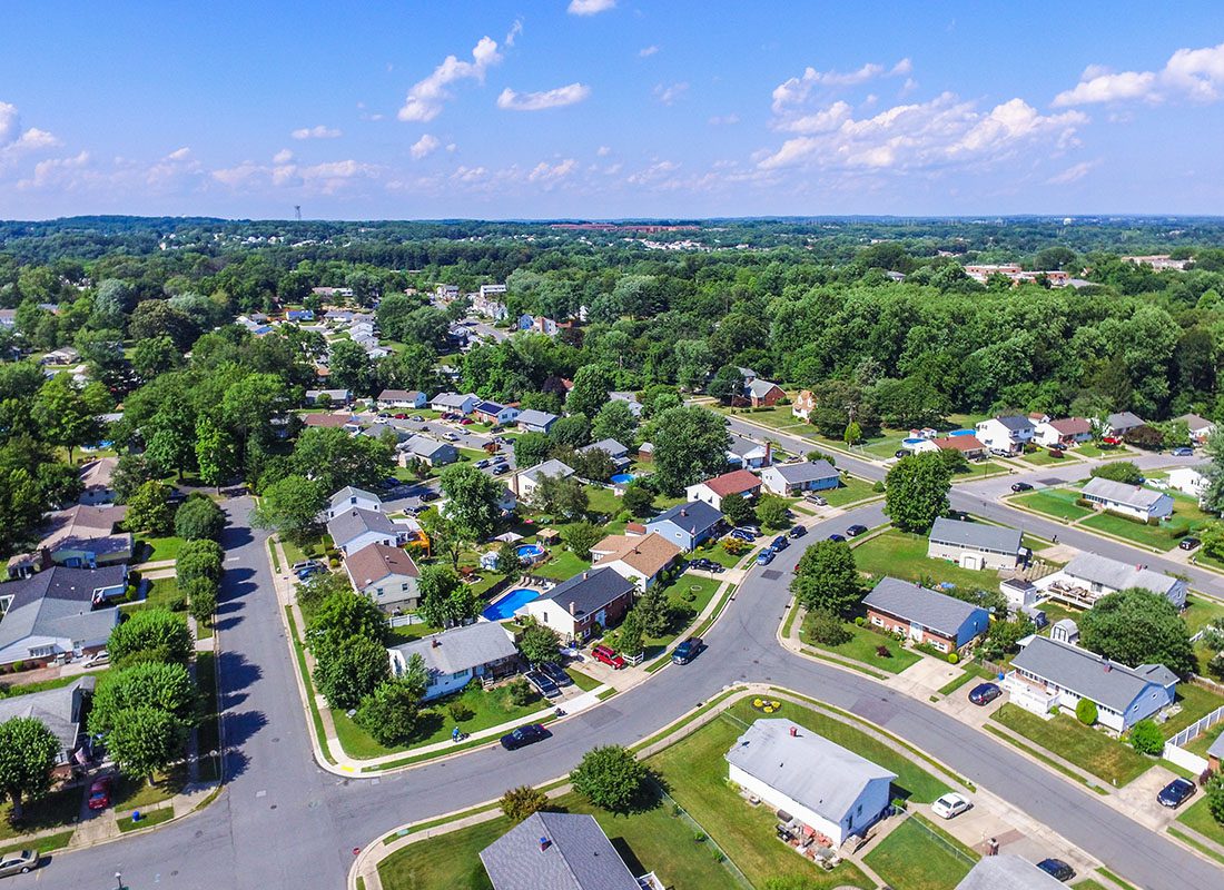 Princess Anne, MD - Aerial View of Suburbs in Maryland on a Sunny Day